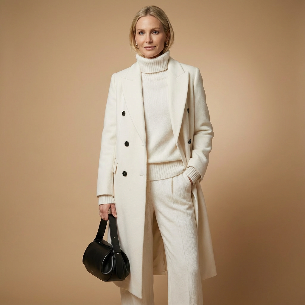 Damen Wollmantel – Eleganter Langer Wintermantel Für Herbst & Winter