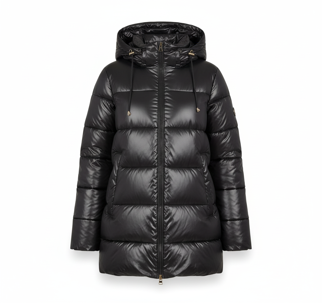 Damen-Wintermantel mit Kapuze | Langer Steppmantel | Warm gefüttert & wasserabweisend