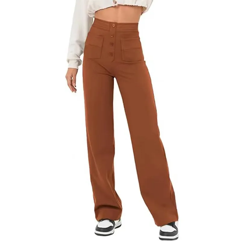 Clara Mode Elegante High-Waist Wide Leg Hose Damen – Apparel & Accessories > Clothing > Pants > Trousers für Damen (Women > Bottoms > Trousers > Wide Leg Trousers)