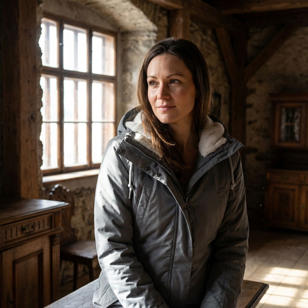 Gefütterte Damenjacke Mit Teddyfell & Kapuze – Winterjacke In Grau