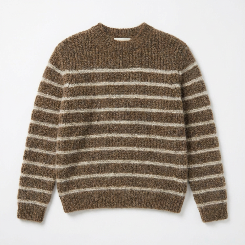 Gestreifter Kaschmirpullover für Damen | Rundhalsausschnitt | Lockerer Relaxed Fit