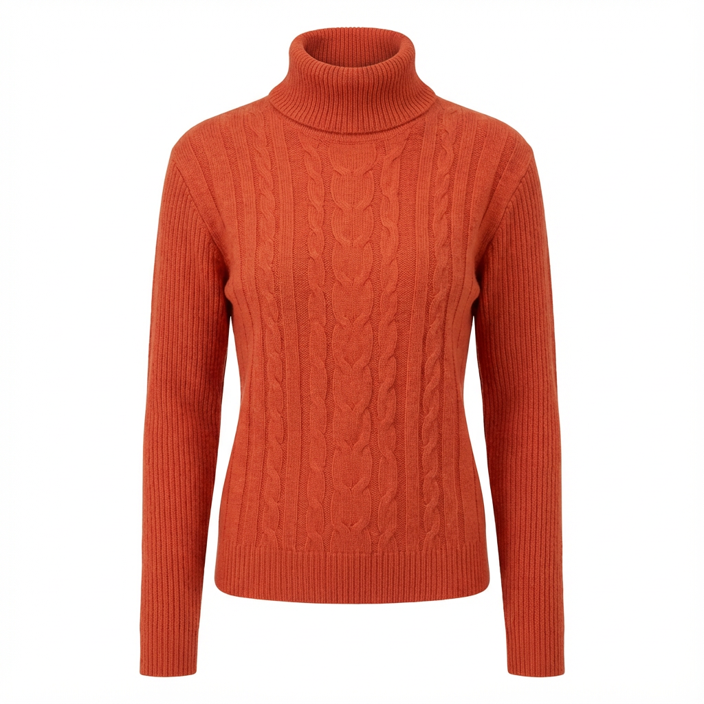 Premium Zopfstrick-Rollkragenpullover für Damen | Weicher Winterstrick | Figurnahe Passform