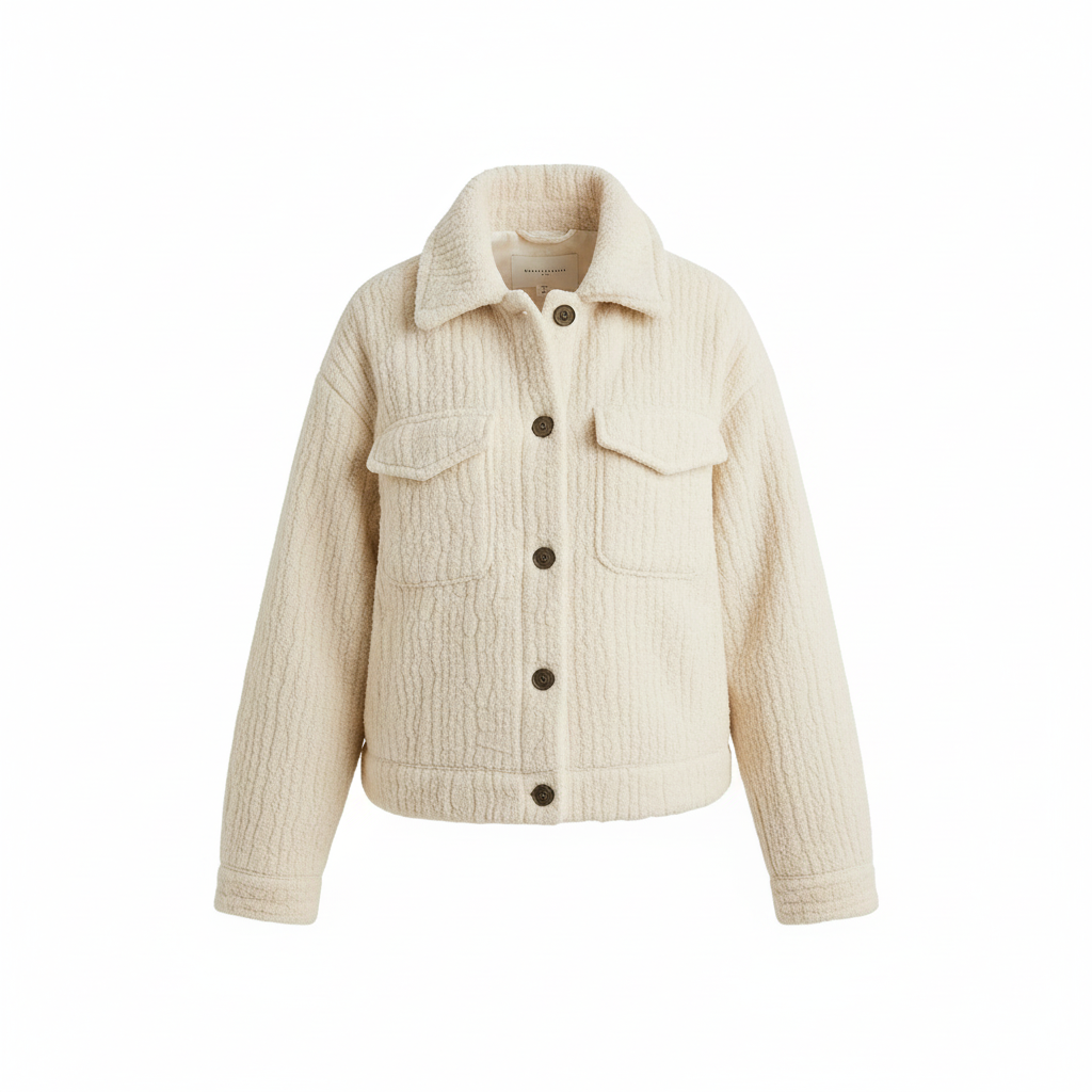 Clara Plush Kurzjacke für Damen | Plüschige Shirt-Jacke | Alltags- & City-Look