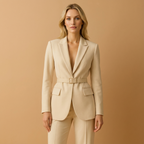 Taillierter Damen-Hosenanzug | Blazer mit Gürtel & Wide-Leg-Hose