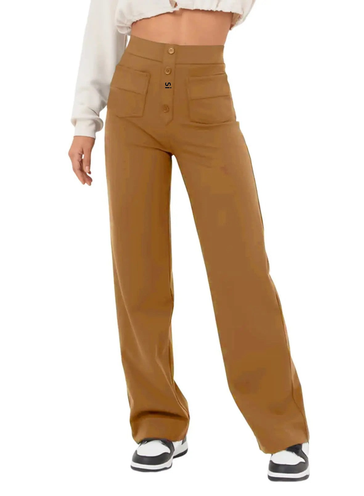 Clara Mode Elegante High-Waist Wide Leg Hose Damen – Apparel & Accessories > Clothing > Pants > Trousers für Damen (Women > Bottoms > Trousers > Wide Leg Trousers)