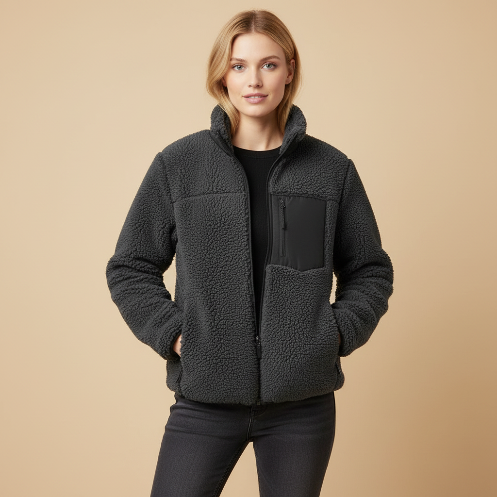 Teddy-Fleece Winterjacke für Damen | Kuschelig Weich & Winddicht