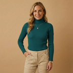 Rippstrick-Rollkragenpullover für Damen | Slim Fit | Winter Essential