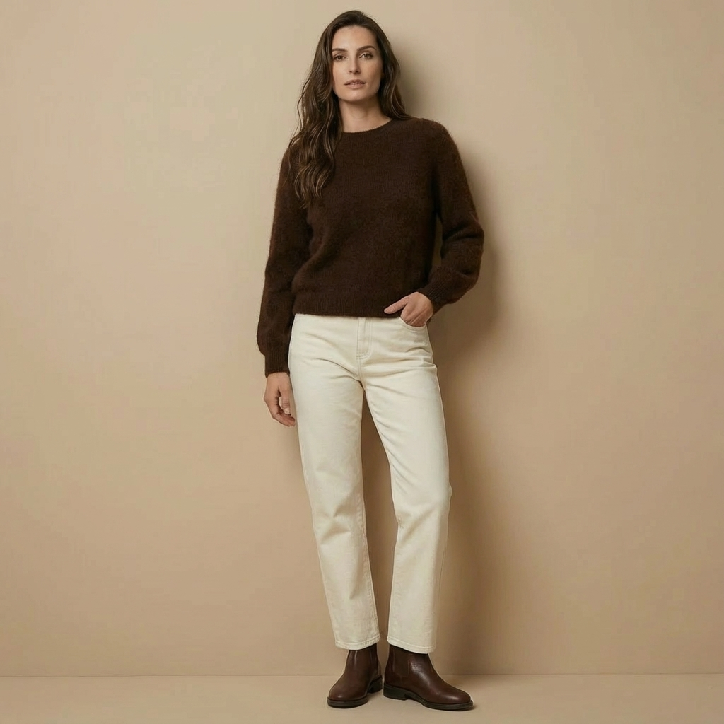 Wool Blend Crewneck Jumper | Soft Knit | Relaxed Fit