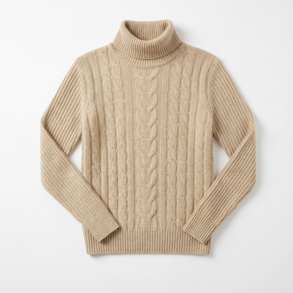 Premium Zopfstrick-Rollkragenpullover für Damen | Weicher Winterstrick | Figurnahe Passform