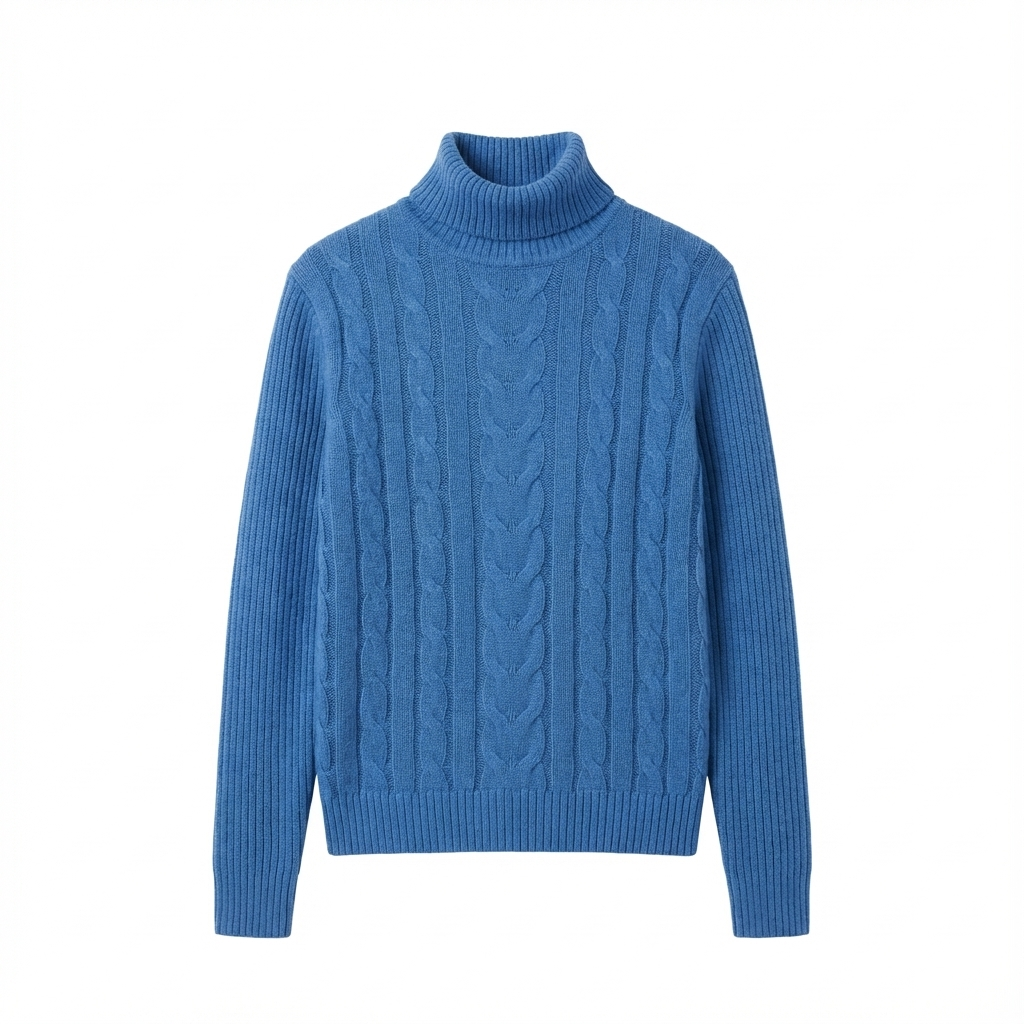 Premium Zopfstrick-Rollkragenpullover für Damen | Weicher Winterstrick | Figurnahe Passform