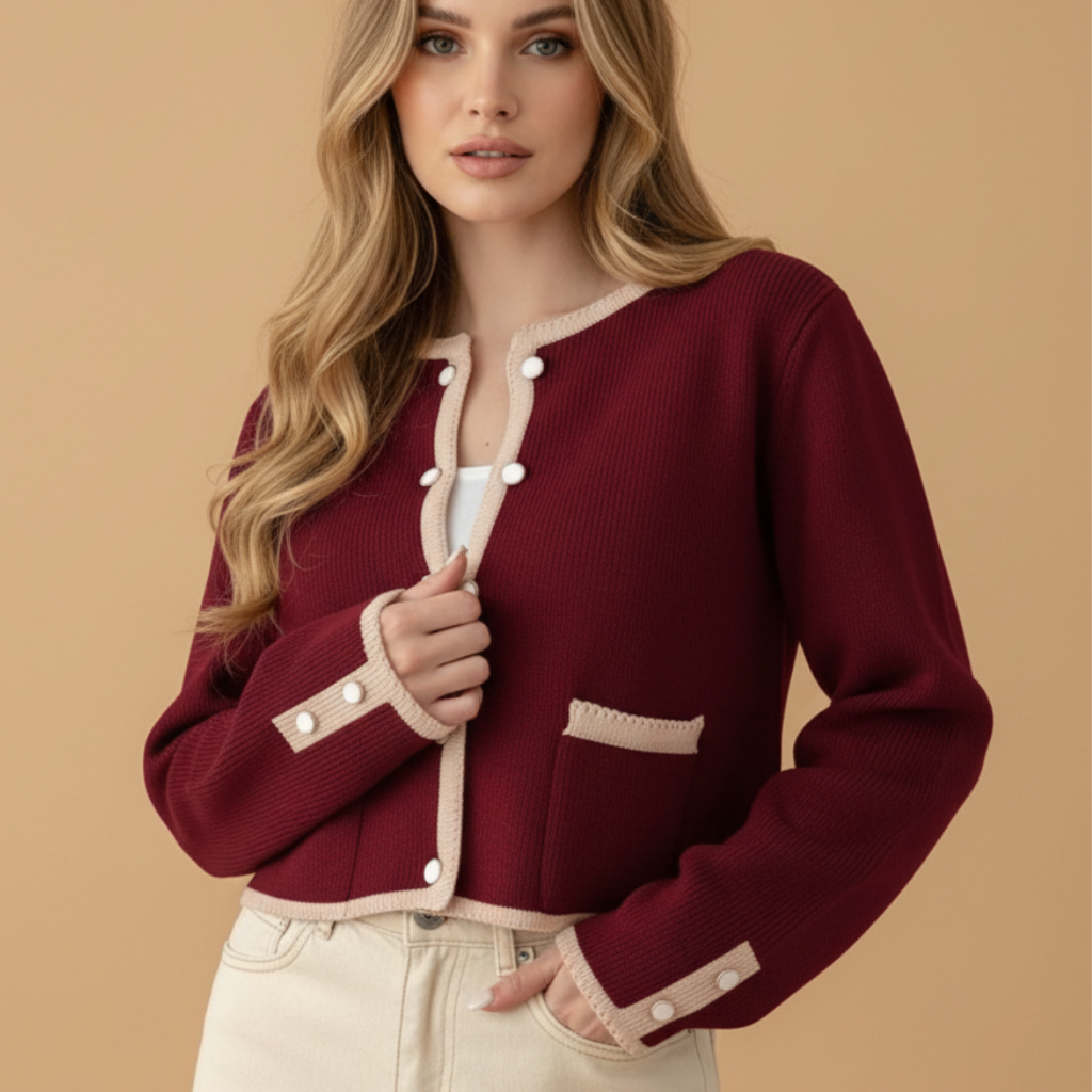 Clara Mode Women’s Soft Elegant Coat – Chic Single-Breasted Knitted Cardigan – Apparel & Accessories > Clothing > Clothing Tops > Cardigans für Damen (Jas)