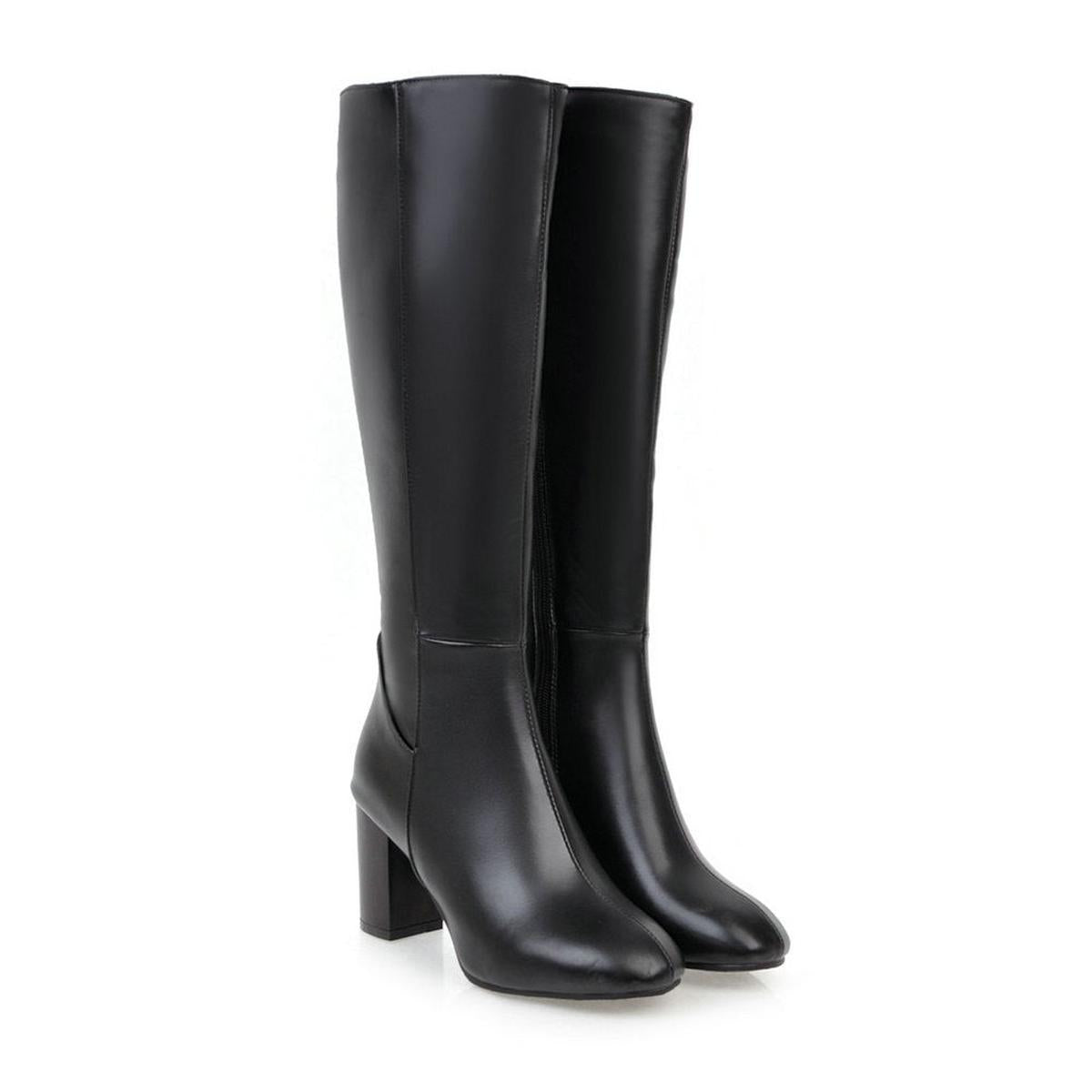 Clara Mode Elegante Kniehoch Boots aus Veganer Lederoptik Damen – Apparel & Accessories > Shoes > Boots für Damen (Women > Shoes > Boots > Knee High Boots)