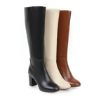 Clara Mode Elegante Kniehoch Boots aus Veganer Lederoptik Damen – Apparel & Accessories > Shoes > Boots für Damen (Women > Shoes > Boots > Knee High Boots)