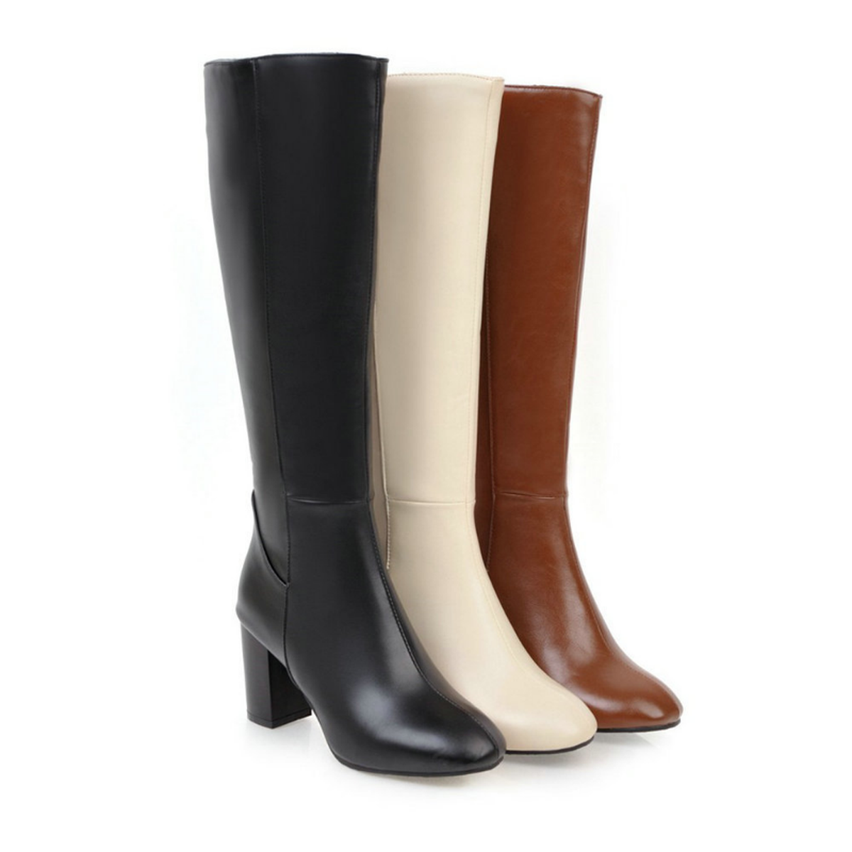 Clara Mode Elegante Kniehoch Boots aus Veganer Lederoptik Damen – Apparel & Accessories > Shoes > Boots für Damen (Women > Shoes > Boots > Knee High Boots)