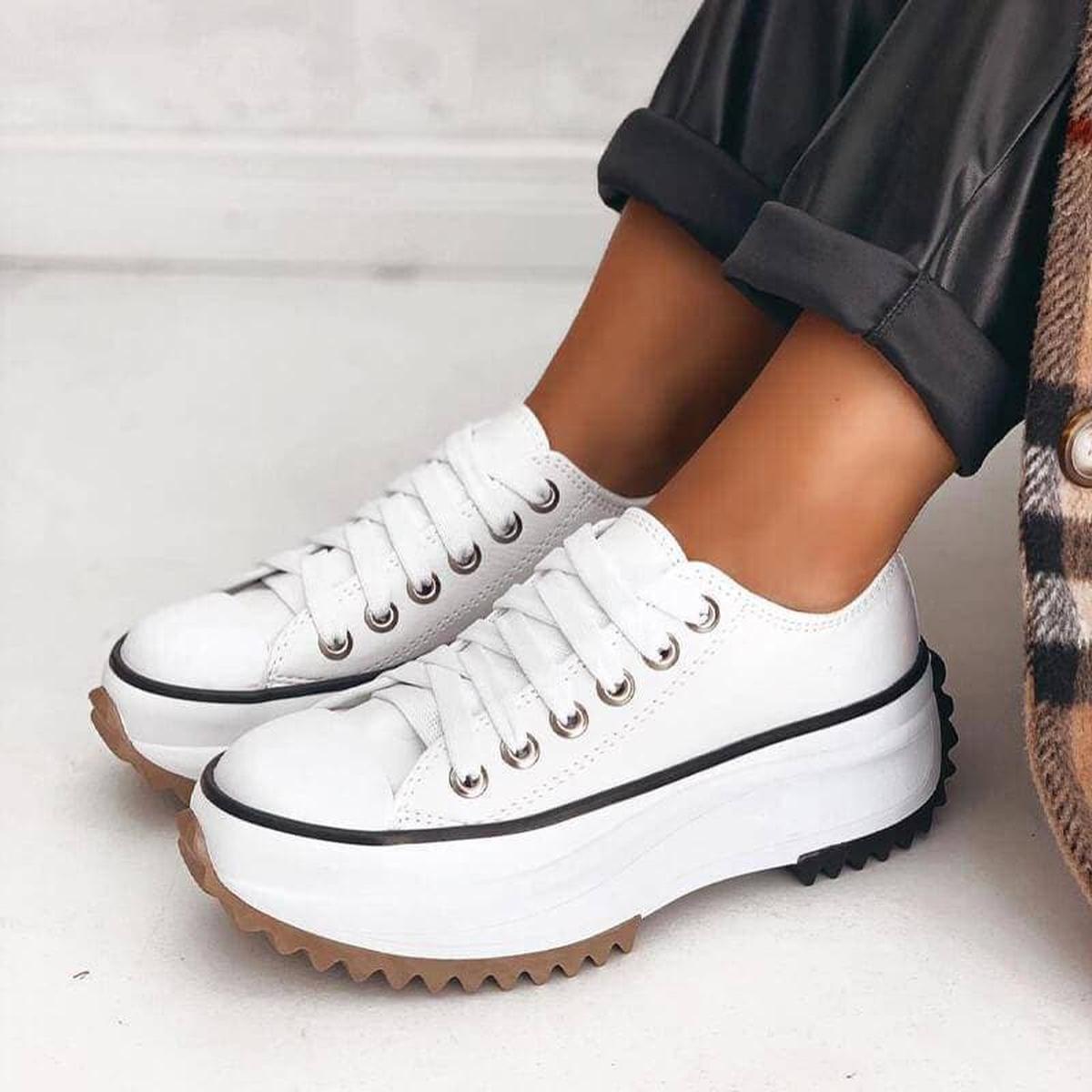 Clara Mode Moderne Canvas Platform Sneaker Damen – Apparel & Accessories > Shoes > Sneakers für Damen (Women > Shoes > Sneakers > Platform Sneakers)