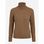 Premium Zopfstrick-Rollkragenpullover für Damen | Weicher Winterstrick | Figurnahe Passform