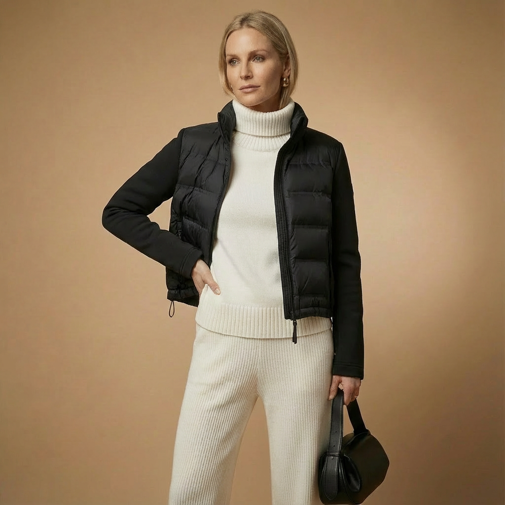 Kurze Pufferjacke für Damen | Frontreißverschluss | Cropped Fit