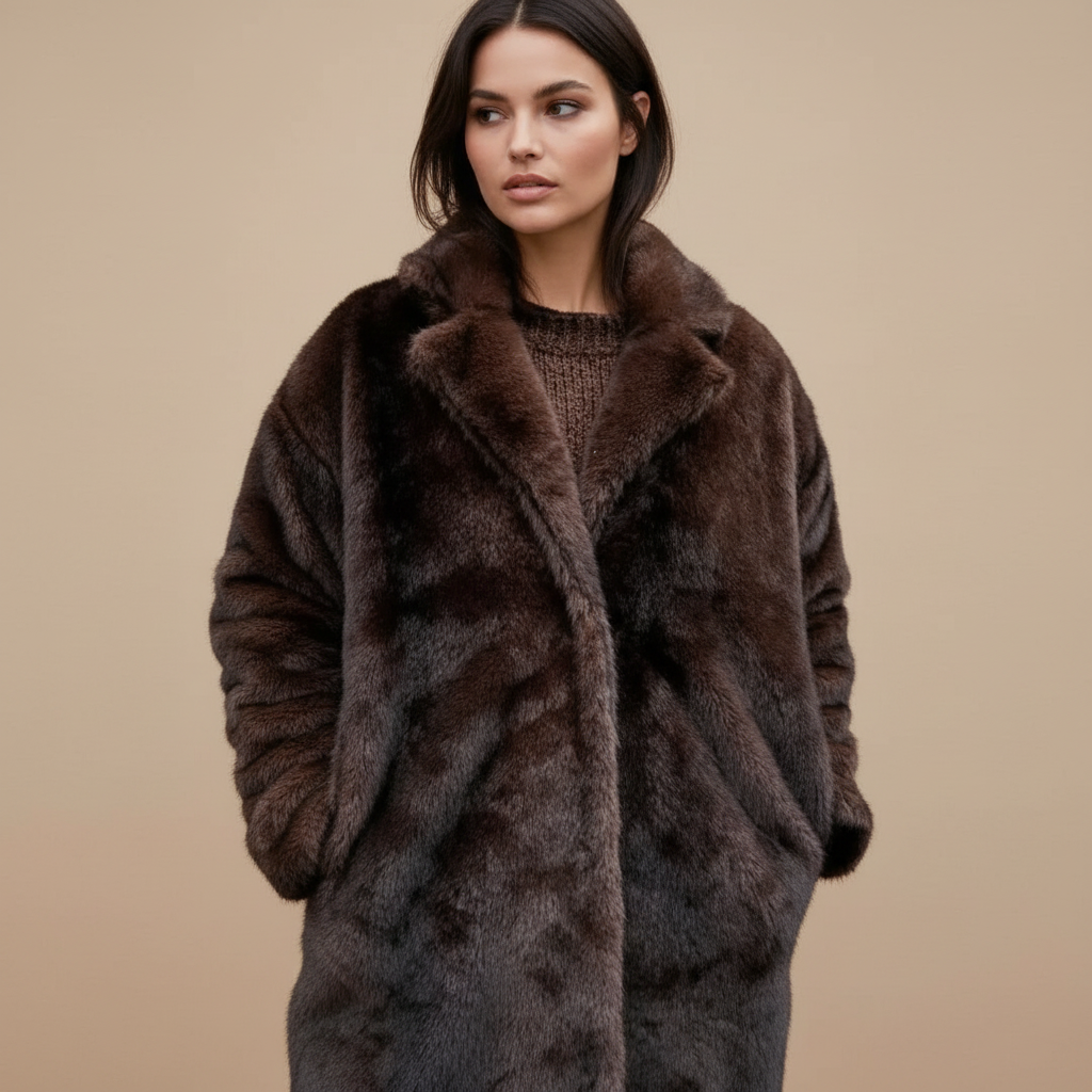 Langer Kunstfellmantel für Damen | Kuschelig & Elegant