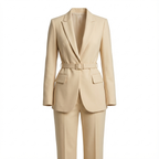 Taillierter Damen-Hosenanzug | Blazer mit Gürtel & Wide-Leg-Hose