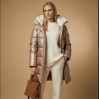 Damen-Wintermantel mit Kapuze | Langer Steppmantel | Warm gefüttert & wasserabweisend