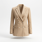 Doppelreihiger Tweed-Blazer für Damen | Perlmuttknöpfe | Strukturierter Slim Fit