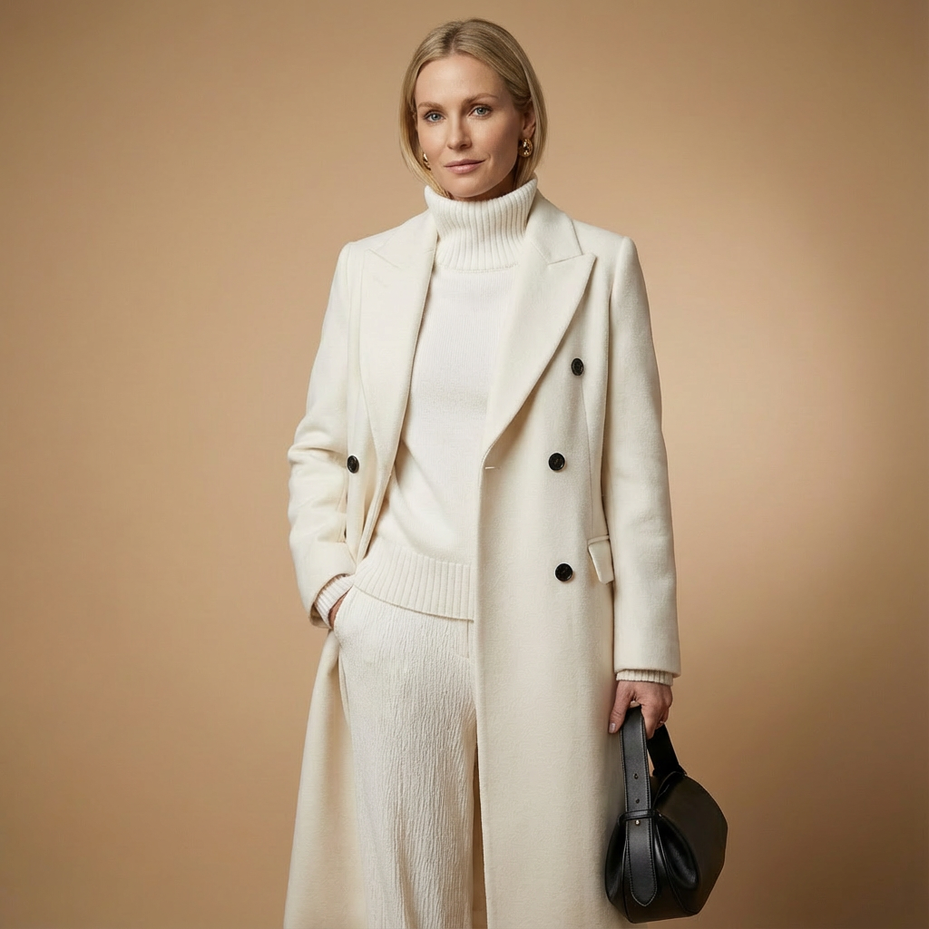 Damen Wollmantel – Eleganter Langer Wintermantel Für Herbst & Winter