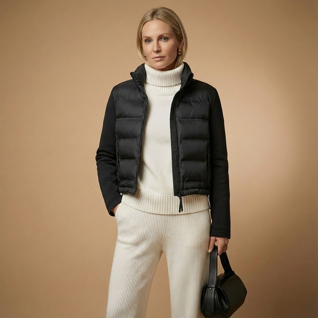 Kurze Pufferjacke für Damen | Frontreißverschluss | Cropped Fit