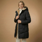 Langer Damen-Steppmantel Mit Kuschelkapuze – Warme Winterjacke In Softem Pastell