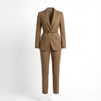 Taillierter Damen-Hosenanzug | Blazer mit Gürtel & Wide-Leg-Hose