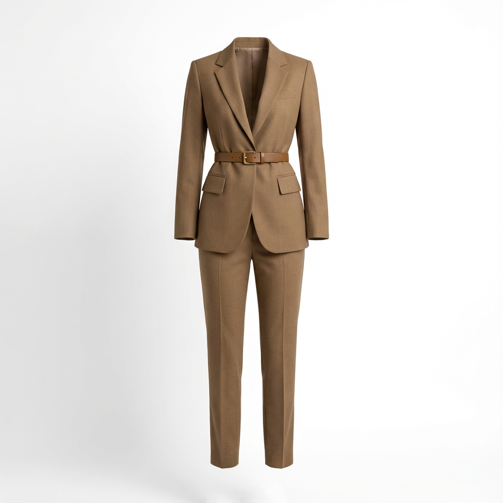 Taillierter Damen-Hosenanzug | Blazer mit Gürtel & Wide-Leg-Hose