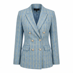 Doppelreihiger Tweed-Blazer für Damen | Perlmuttknöpfe | Strukturierter Slim Fit