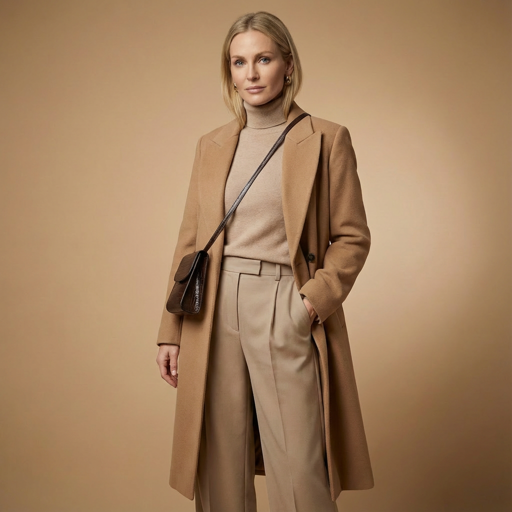Damen Wollmantel – Eleganter Langer Wintermantel Für Herbst & Winter